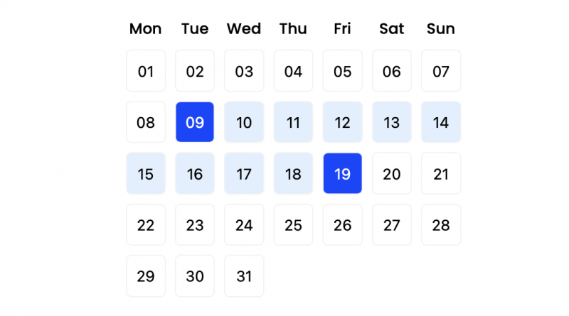 Selecting a Date Range in CSS